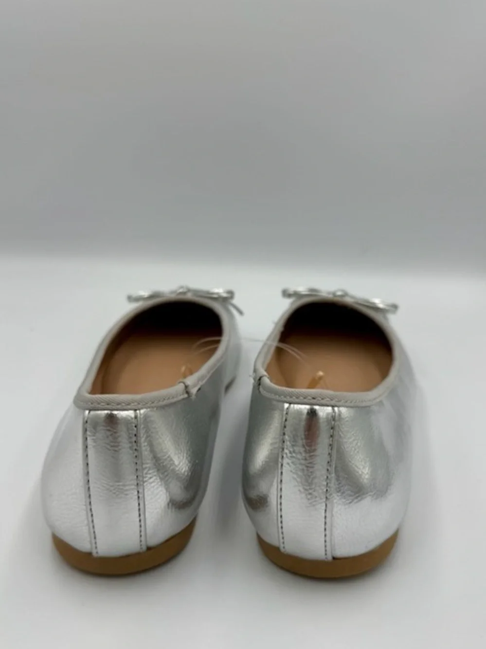 Madden NYC Silver Metallic Ballet Flats Zion Size 8 NEW